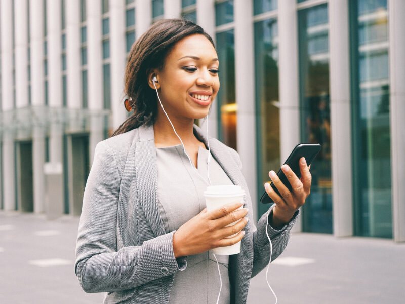 Woman having a mobile phone conversation